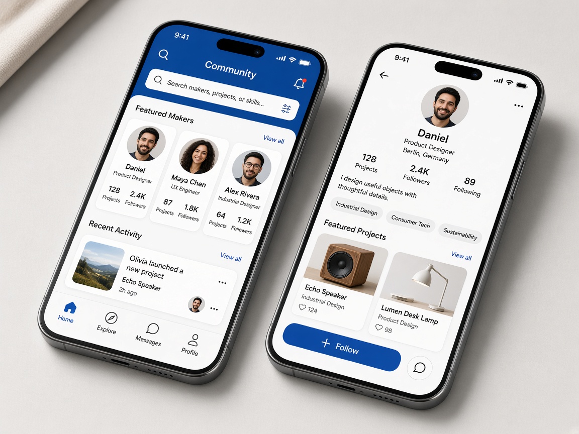 Loopcraft mobile app on two phones